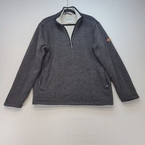 Orvis Sweater Fleece Jacket Mens Large Gray Sherpa Lined Full Zip Outdoor
